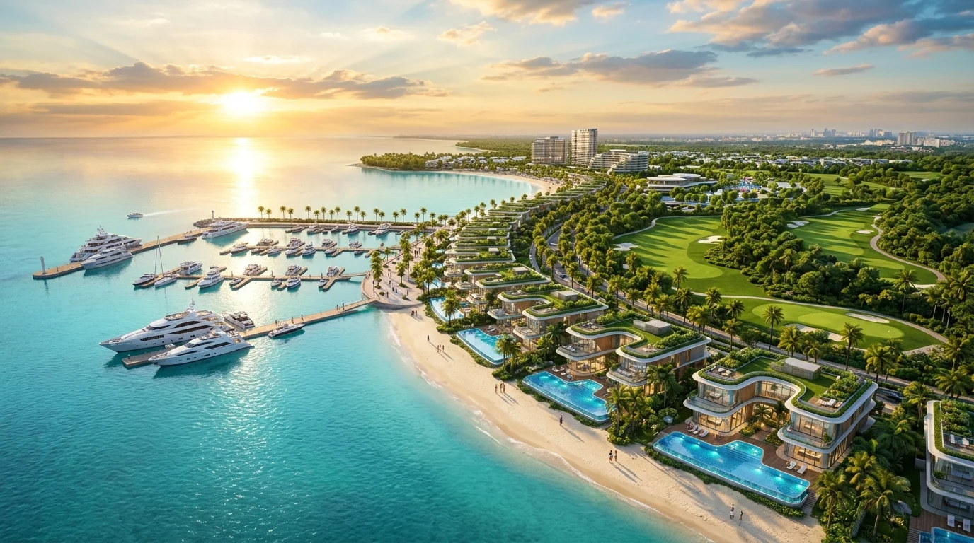 Phối cảnh siêu đô thị du lịch lấn biển Vinhomes Green Paradise Cần Giờ