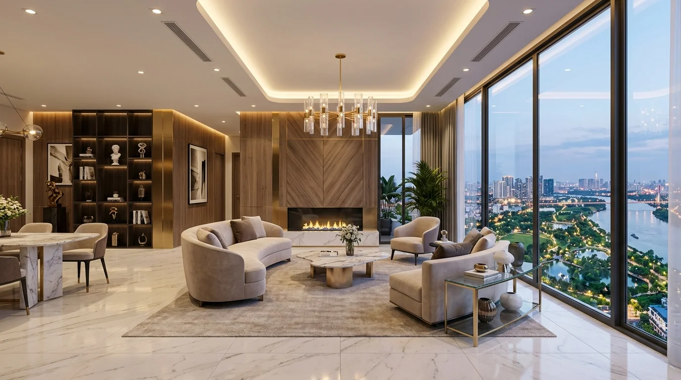Nội thất sang trọng căn hộ Vinhomes